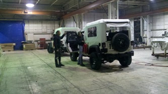 UN Custom Jeeps in Warehouse