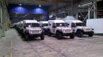 UN Custom Jeeps in Warehouse