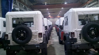 UN Custom J8 Troop Carrier Jeeps in Warehouse